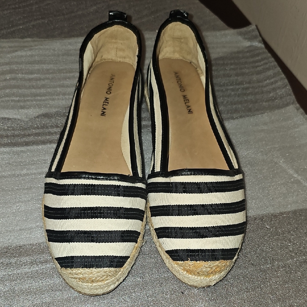Antonio Melani Dark Navy and Cream Women's Espadrilles